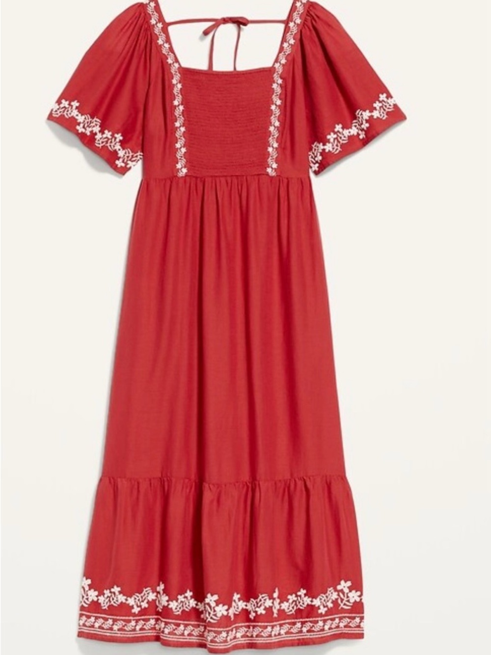 Fit & Flare Short-Sleeve Tie-Back Midi Dress Old Navy L Tall NWT